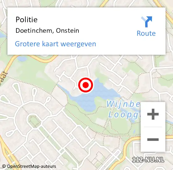 Locatie op kaart van de 112 melding: Politie Doetinchem, Onstein op 17 januari 2024 11:26