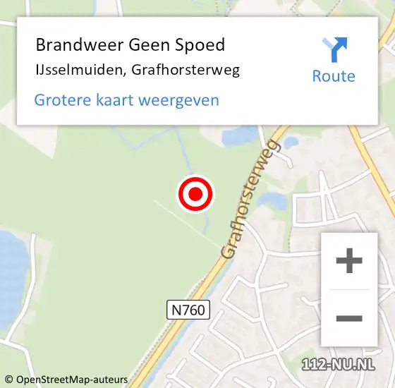 Locatie op kaart van de 112 melding: Brandweer Geen Spoed Naar IJsselmuiden, Grafhorsterweg op 17 januari 2024 11:54