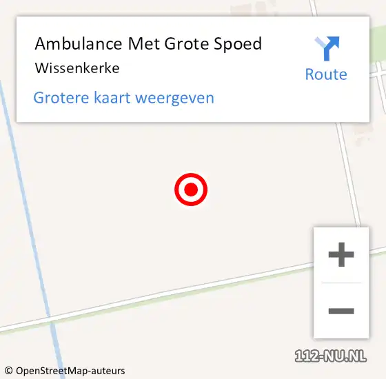 Locatie op kaart van de 112 melding: Ambulance Met Grote Spoed Naar Wissenkerke op 17 januari 2024 14:00