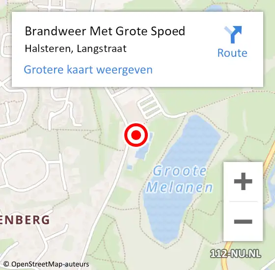 Locatie op kaart van de 112 melding: Brandweer Met Grote Spoed Naar Halsteren, Langstraat op 17 januari 2024 14:45