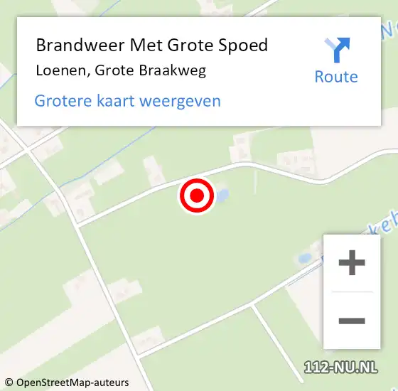 Locatie op kaart van de 112 melding: Brandweer Met Grote Spoed Naar Loenen, Grote Braakweg op 17 januari 2024 15:00