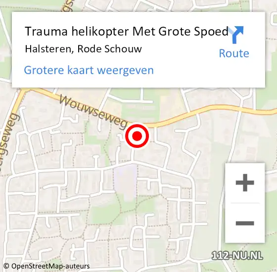 Locatie op kaart van de 112 melding: Trauma helikopter Met Grote Spoed Naar Halsteren, Rode Schouw op 17 januari 2024 15:47