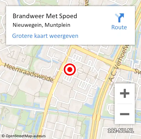 Locatie op kaart van de 112 melding: Brandweer Met Spoed Naar Nieuwegein, Muntplein op 17 januari 2024 16:11