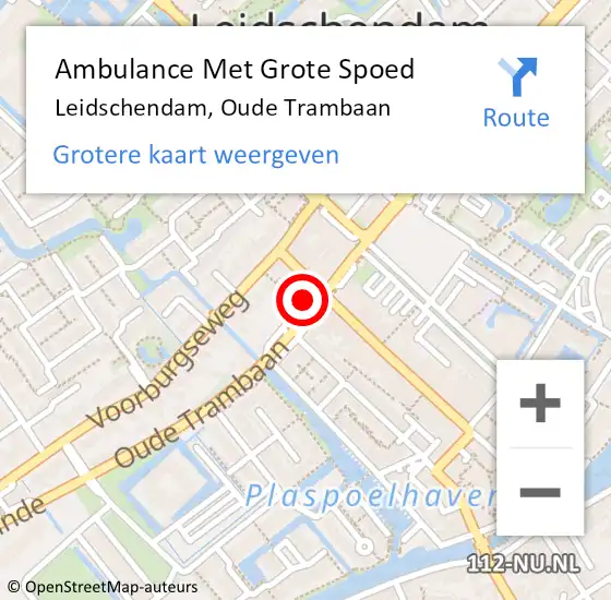 Locatie op kaart van de 112 melding: Ambulance Met Grote Spoed Naar Leidschendam, Oude Trambaan op 17 januari 2024 16:31