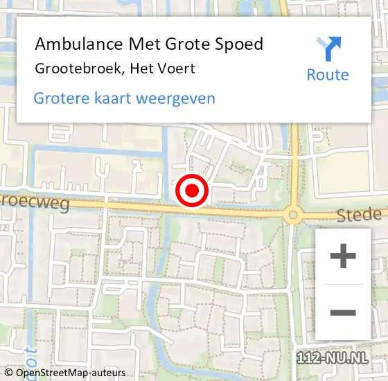 Locatie op kaart van de 112 melding: Ambulance Met Grote Spoed Naar Grootebroek, Het Voert op 17 januari 2024 17:25