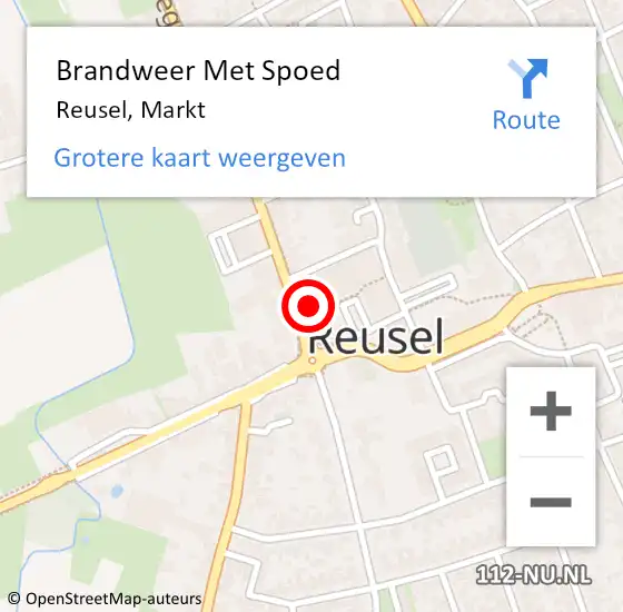 Locatie op kaart van de 112 melding: Brandweer Met Spoed Naar Reusel, Markt op 17 januari 2024 17:29