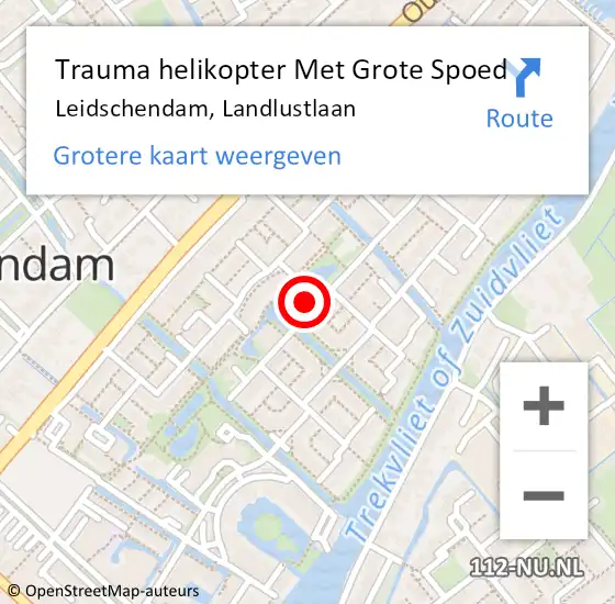 Locatie op kaart van de 112 melding: Trauma helikopter Met Grote Spoed Naar Leidschendam, Landlustlaan op 17 januari 2024 17:51
