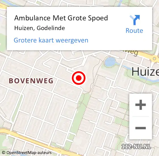 Locatie op kaart van de 112 melding: Ambulance Met Grote Spoed Naar Huizen, Godelinde op 22 september 2014 14:41