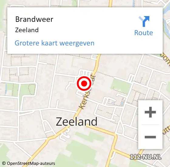 Locatie op kaart van de 112 melding: Brandweer Zeeland op 17 januari 2024 18:31