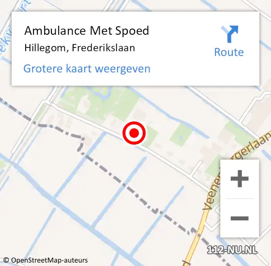 Locatie op kaart van de 112 melding: Ambulance Met Spoed Naar Hillegom, Frederikslaan op 17 januari 2024 18:51