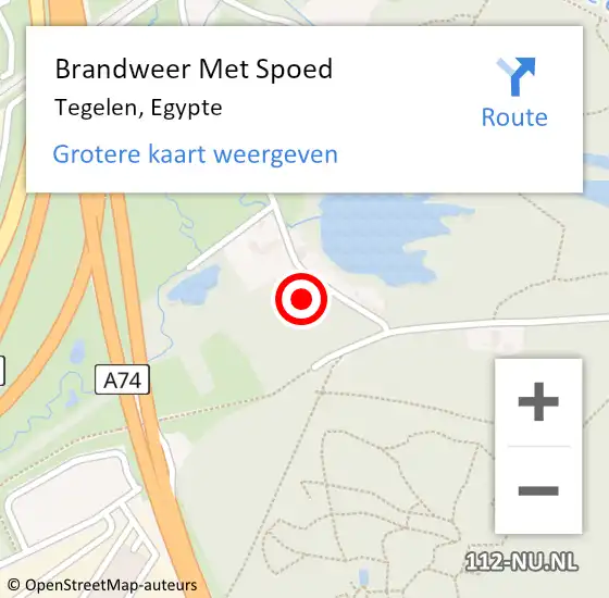 Locatie op kaart van de 112 melding: Brandweer Met Spoed Naar Tegelen, Egypte op 17 januari 2024 19:56