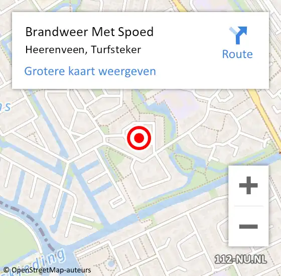 Locatie op kaart van de 112 melding: Brandweer Met Spoed Naar Heerenveen, Turfsteker op 17 januari 2024 21:32