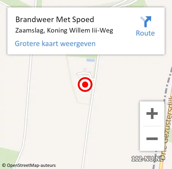 Locatie op kaart van de 112 melding: Brandweer Met Spoed Naar Zaamslag, Koning Willem Iii-Weg op 22 september 2014 15:02