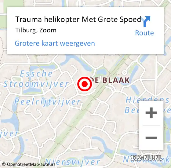 Locatie op kaart van de 112 melding: Trauma helikopter Met Grote Spoed Naar Tilburg, Zoom op 17 januari 2024 22:48