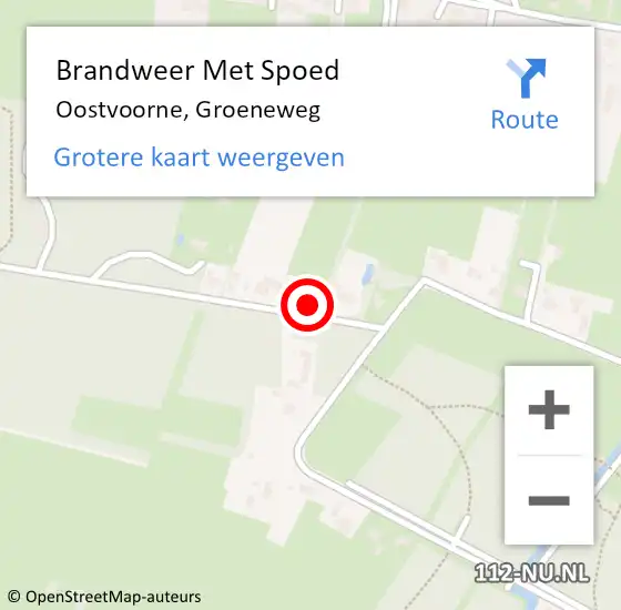 Locatie op kaart van de 112 melding: Brandweer Met Spoed Naar Oostvoorne, Groeneweg op 17 januari 2024 23:10