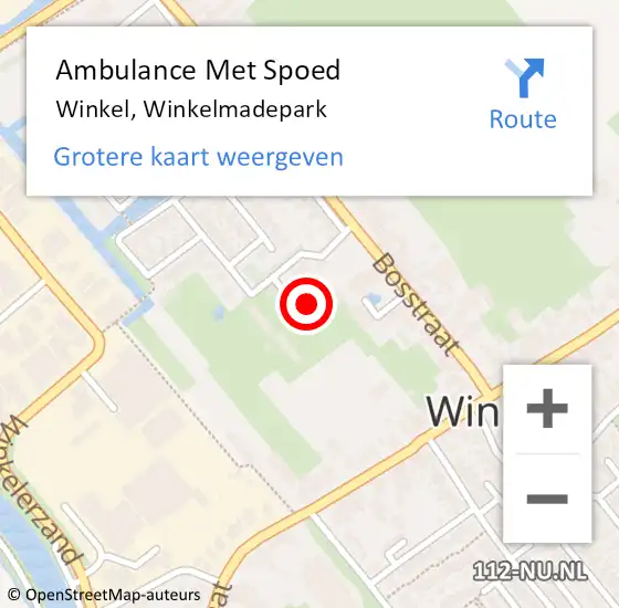 Locatie op kaart van de 112 melding: Ambulance Met Spoed Naar Winkel, Winkelmadepark op 17 januari 2024 23:14