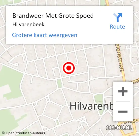 Locatie op kaart van de 112 melding: Brandweer Met Grote Spoed Naar Hilvarenbeek op 18 januari 2024 00:32