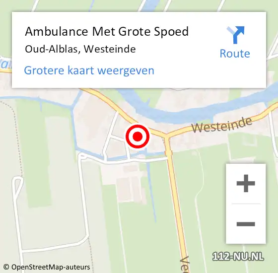 Locatie op kaart van de 112 melding: Ambulance Met Grote Spoed Naar Oud-Alblas, Westeinde op 18 januari 2024 00:47
