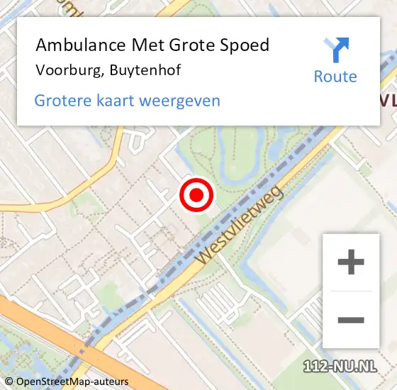 Locatie op kaart van de 112 melding: Ambulance Met Grote Spoed Naar Voorburg, Buytenhof op 18 januari 2024 01:36