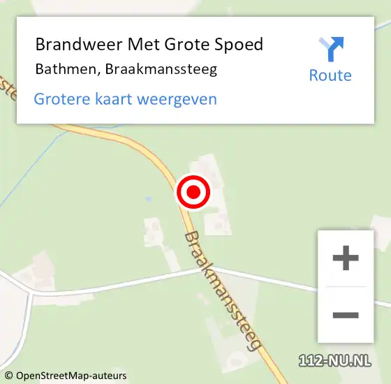 Locatie op kaart van de 112 melding: Brandweer Met Grote Spoed Naar Bathmen, Braakmanssteeg op 18 januari 2024 06:37