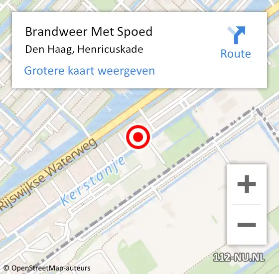 Locatie op kaart van de 112 melding: Brandweer Met Spoed Naar Den Haag, Henricuskade op 18 januari 2024 07:48