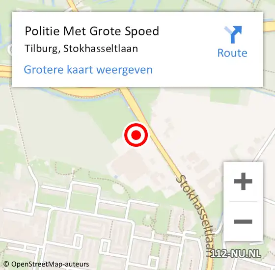 Locatie op kaart van de 112 melding: Politie Met Grote Spoed Naar Tilburg, Stokhasseltlaan op 18 januari 2024 07:52