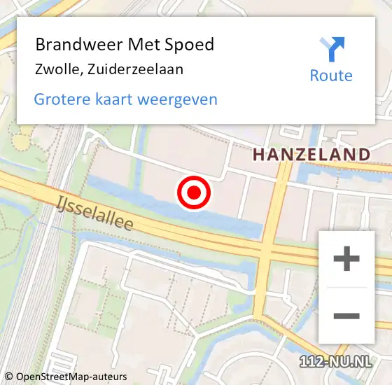 Locatie op kaart van de 112 melding: Brandweer Met Spoed Naar Zwolle, Zuiderzeelaan op 18 januari 2024 07:54