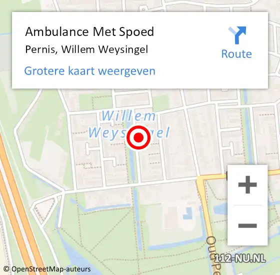 Locatie op kaart van de 112 melding: Ambulance Met Spoed Naar Pernis, Willem Weysingel op 18 januari 2024 09:07