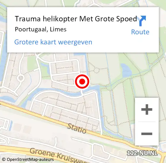 Locatie op kaart van de 112 melding: Trauma helikopter Met Grote Spoed Naar Poortugaal, Limes op 18 januari 2024 09:30