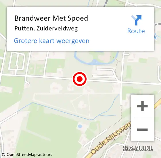 Locatie op kaart van de 112 melding: Brandweer Met Spoed Naar Putten, Zuiderveldweg op 22 september 2014 15:50