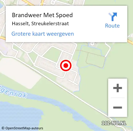 Locatie op kaart van de 112 melding: Brandweer Met Spoed Naar Hasselt, Streukelerstraat op 18 januari 2024 11:46