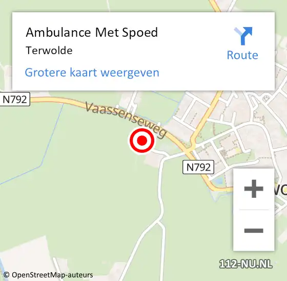 Locatie op kaart van de 112 melding: Ambulance Met Spoed Naar Terwolde op 18 januari 2024 12:16