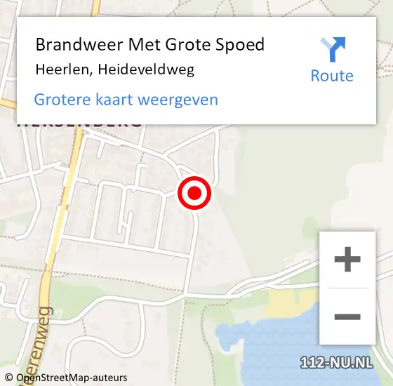 Locatie op kaart van de 112 melding: Brandweer Met Grote Spoed Naar Heerlen, Heideveldweg op 18 januari 2024 12:34