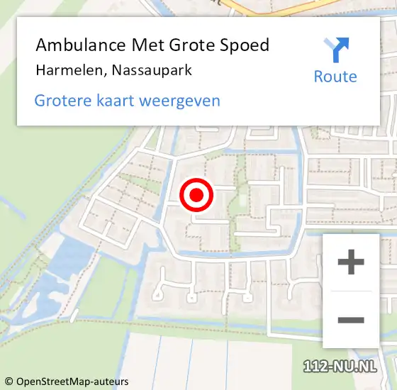 Locatie op kaart van de 112 melding: Ambulance Met Grote Spoed Naar Harmelen, Nassaupark op 18 januari 2024 13:01