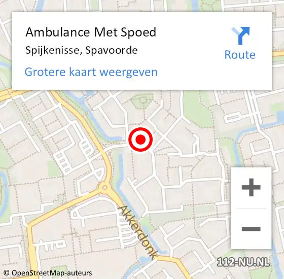Locatie op kaart van de 112 melding: Ambulance Met Spoed Naar Spijkenisse, Spavoorde op 18 januari 2024 13:18