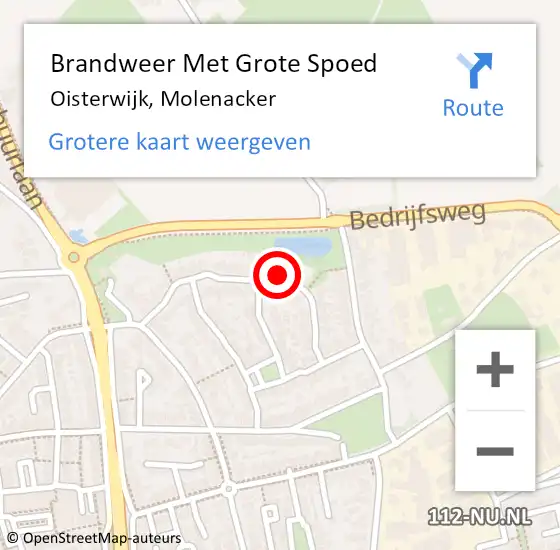 Locatie op kaart van de 112 melding: Brandweer Met Grote Spoed Naar Oisterwijk, Molenacker op 18 januari 2024 13:58
