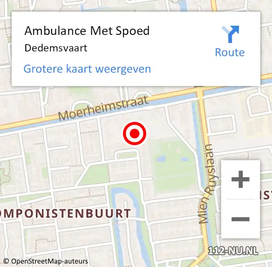 Locatie op kaart van de 112 melding: Ambulance Met Spoed Naar Dedemsvaart op 18 januari 2024 14:44