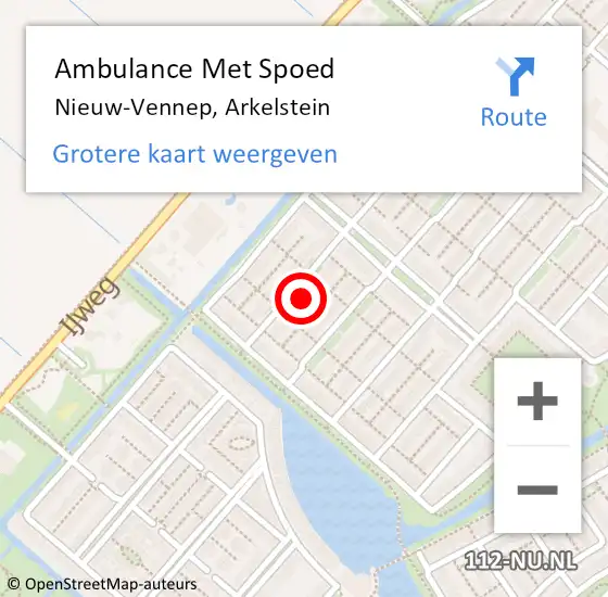 Locatie op kaart van de 112 melding: Ambulance Met Spoed Naar Nieuw-Vennep, Arkelstein op 18 januari 2024 14:49