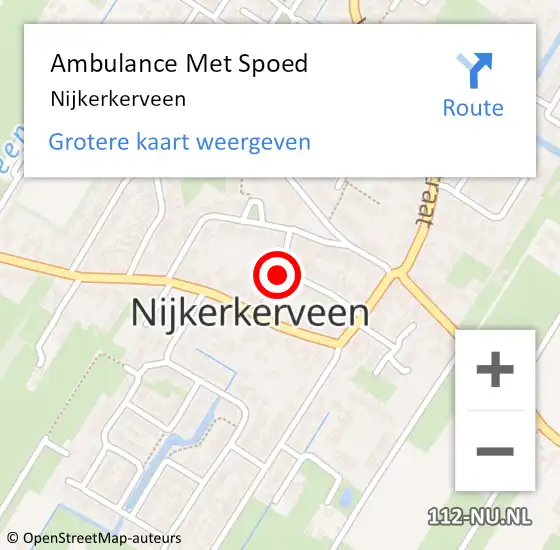 Locatie op kaart van de 112 melding: Ambulance Met Spoed Naar Nijkerkerveen op 18 januari 2024 15:09