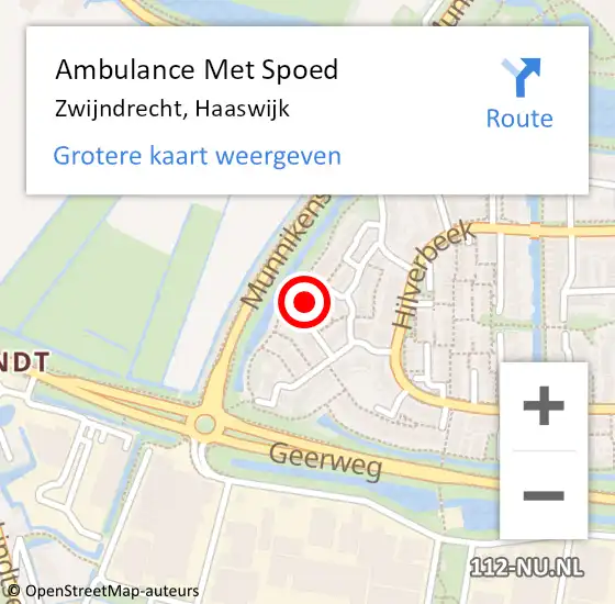 Locatie op kaart van de 112 melding: Ambulance Met Spoed Naar Zwijndrecht, Haaswijk op 18 januari 2024 15:30