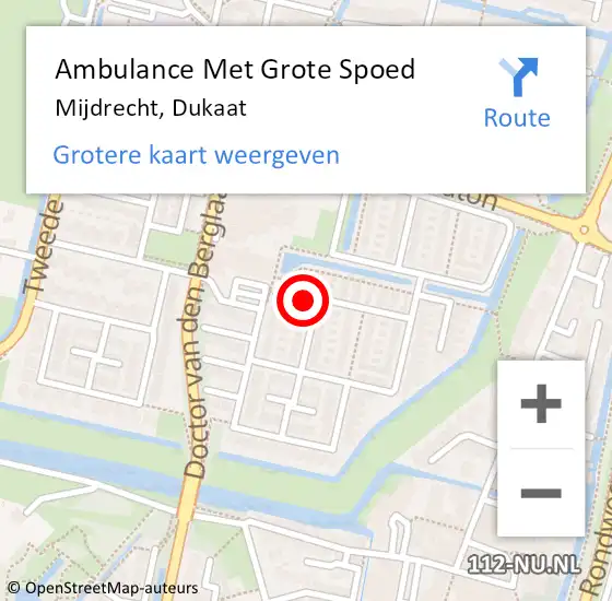 Locatie op kaart van de 112 melding: Ambulance Met Grote Spoed Naar Mijdrecht, Dukaat op 22 september 2014 16:47