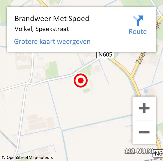 Locatie op kaart van de 112 melding: Brandweer Met Spoed Naar Volkel, Speekstraat op 18 januari 2024 17:47