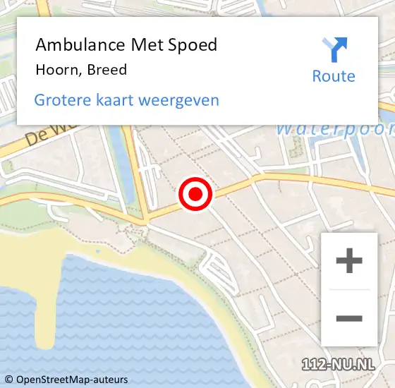 Locatie op kaart van de 112 melding: Ambulance Met Spoed Naar Hoorn, Breed op 18 januari 2024 17:56