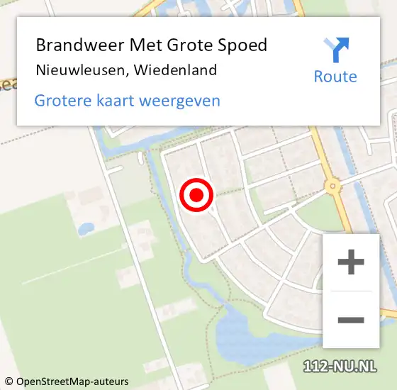 Locatie op kaart van de 112 melding: Brandweer Met Grote Spoed Naar Nieuwleusen, Wiedenland op 18 januari 2024 18:05