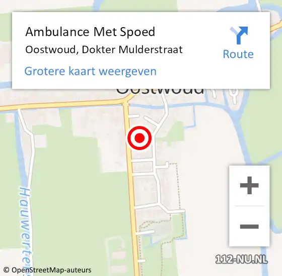 Locatie op kaart van de 112 melding: Ambulance Met Spoed Naar Oostwoud, Dokter Mulderstraat op 18 januari 2024 18:42