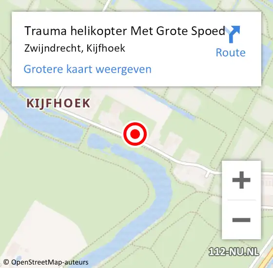 Locatie op kaart van de 112 melding: Trauma helikopter Met Grote Spoed Naar Zwijndrecht, Kijfhoek op 18 januari 2024 20:13