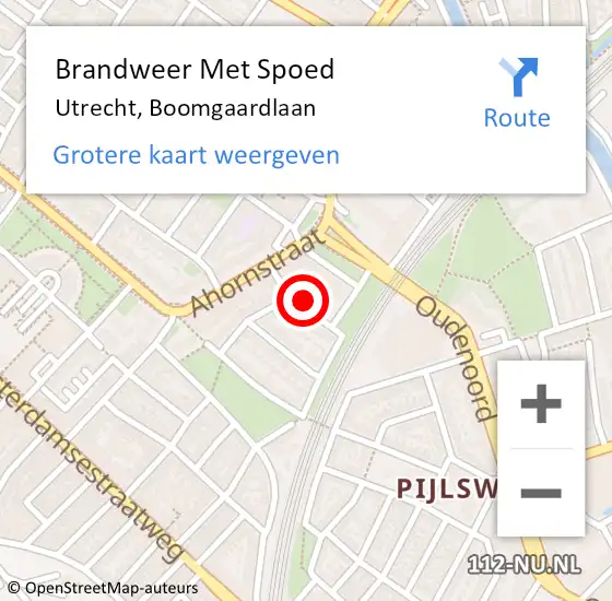 Locatie op kaart van de 112 melding: Brandweer Met Spoed Naar Utrecht, Boomgaardlaan op 18 januari 2024 20:20