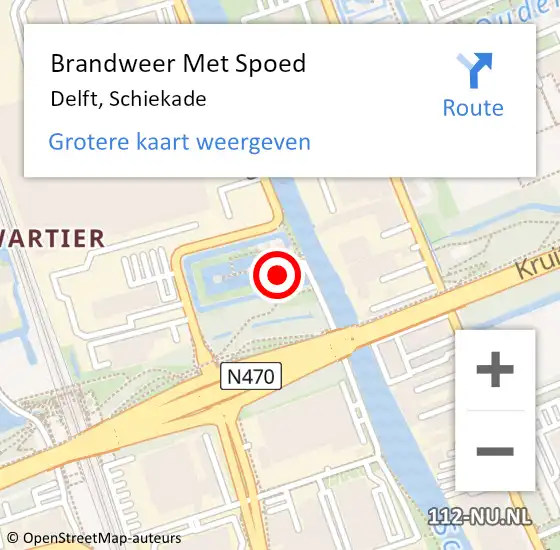 Locatie op kaart van de 112 melding: Brandweer Met Spoed Naar Delft, Schiekade op 18 januari 2024 20:45