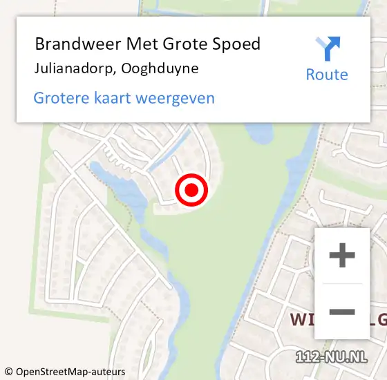 Locatie op kaart van de 112 melding: Brandweer Met Grote Spoed Naar Julianadorp, Ooghduyne op 18 januari 2024 21:47