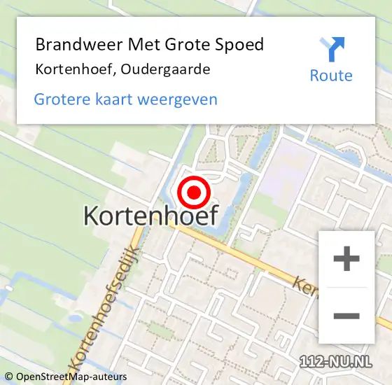 Locatie op kaart van de 112 melding: Brandweer Met Grote Spoed Naar Kortenhoef, Oudergaarde op 22 september 2014 17:14